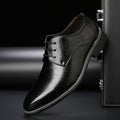 Thomas | Men's Lace-Up Shoes with Brogue Details, Elegant Business Shoes | Bella Blue | Black