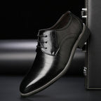 Thomas | Men's Lace-Up Shoes with Brogue Details, Elegant Business Shoes | Bella Blue | Black