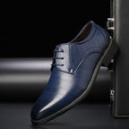 Thomas | Men's Lace-Up Shoes with Brogue Details, Elegant Business Shoes | Bella Blue | Black
