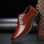 Thomas | Men's Lace-Up Shoes with Brogue Details, Elegant Business Shoes | Bella Blue | Black