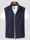 Tobias | Men's Waistcoat with Stand Collar, Quick-Dry & Breathable Functional Gilet | Bella Blue | Navy Blue