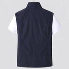 Tobias | Men's Waistcoat with Stand Collar, Quick-Dry & Breathable Functional Gilet | Bella Blue | Navy Blue