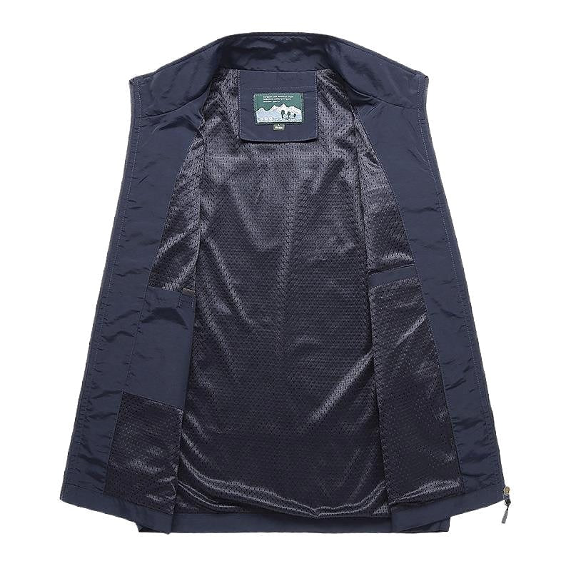 Tobias | Men's Waistcoat with Stand Collar, Quick-Dry & Breathable Functional Gilet | Bella Blue | Navy Blue