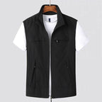 Tobias | Men's Waistcoat with Stand Collar, Quick-Dry & Breathable Functional Gilet | Bella Blue | Navy Blue