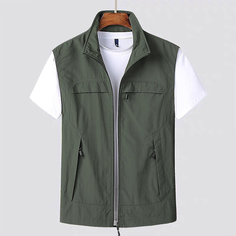 Tobias | Men's Waistcoat with Stand Collar, Quick-Dry & Breathable Functional Gilet | Bella Blue | Navy Blue
