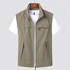 Tobias | Men's Waistcoat with Stand Collar, Quick-Dry & Breathable Functional Gilet | Bella Blue | Navy Blue