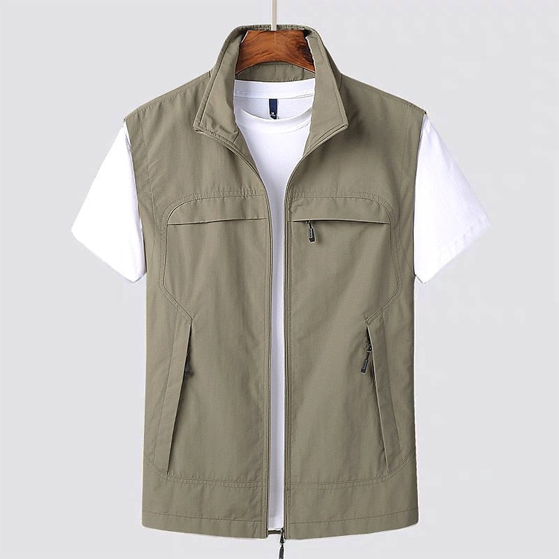 Tobias | Men's Waistcoat with Stand Collar, Quick-Dry & Breathable Functional Gilet | Bella Blue | Navy Blue