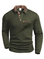 Torsten | Men's Polo Shirt with Check Pattern, Classic Check Polo Shirt | Bella Blue | Dark Blue