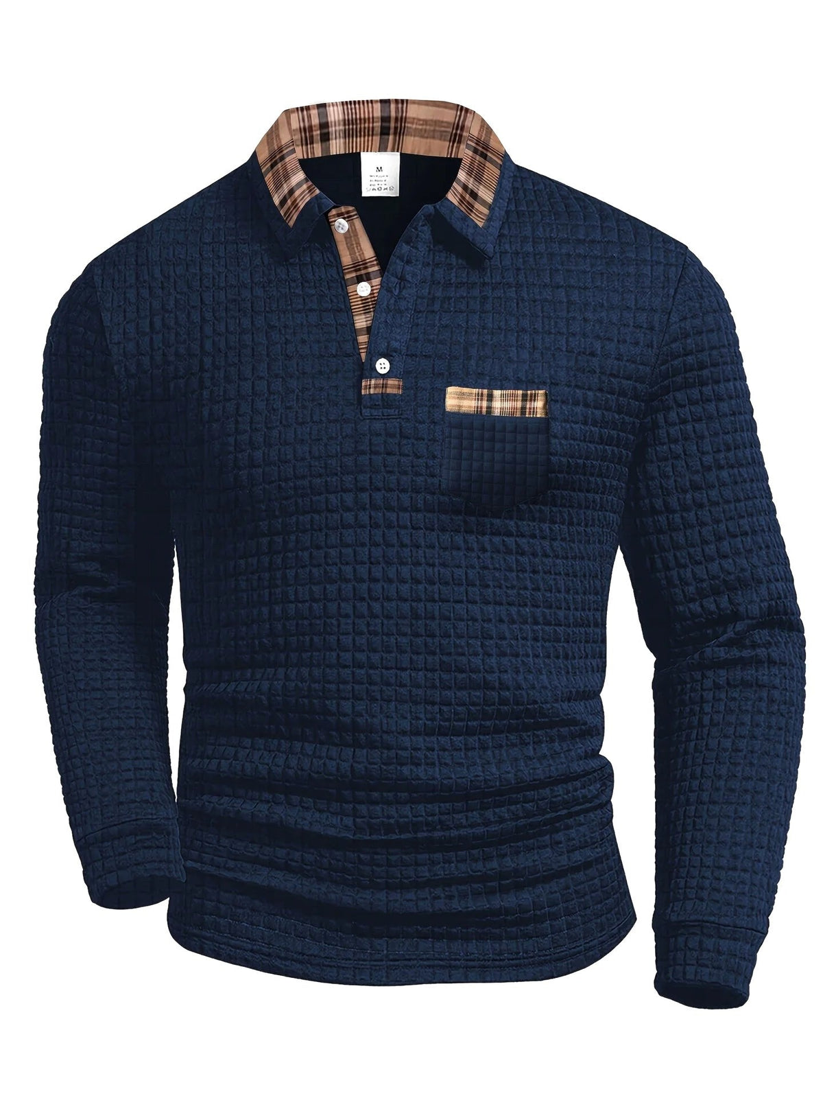 Torsten | Men's Polo Shirt with Check Pattern, Classic Check Polo Shirt | Bella Blue | Dark Blue