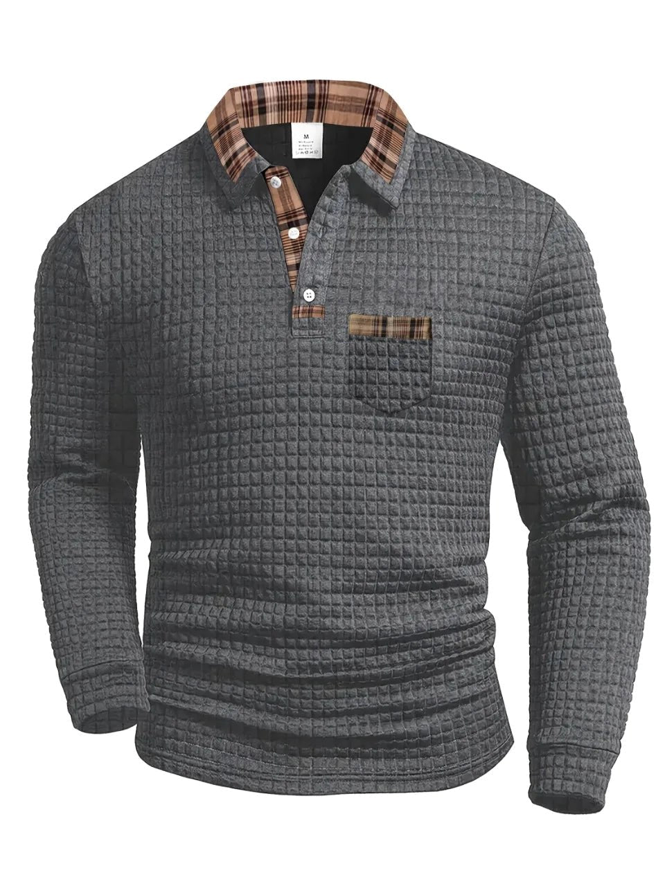 Torsten | Men's Polo Shirt with Check Pattern, Classic Check Polo Shirt | Bella Blue | Dark Blue