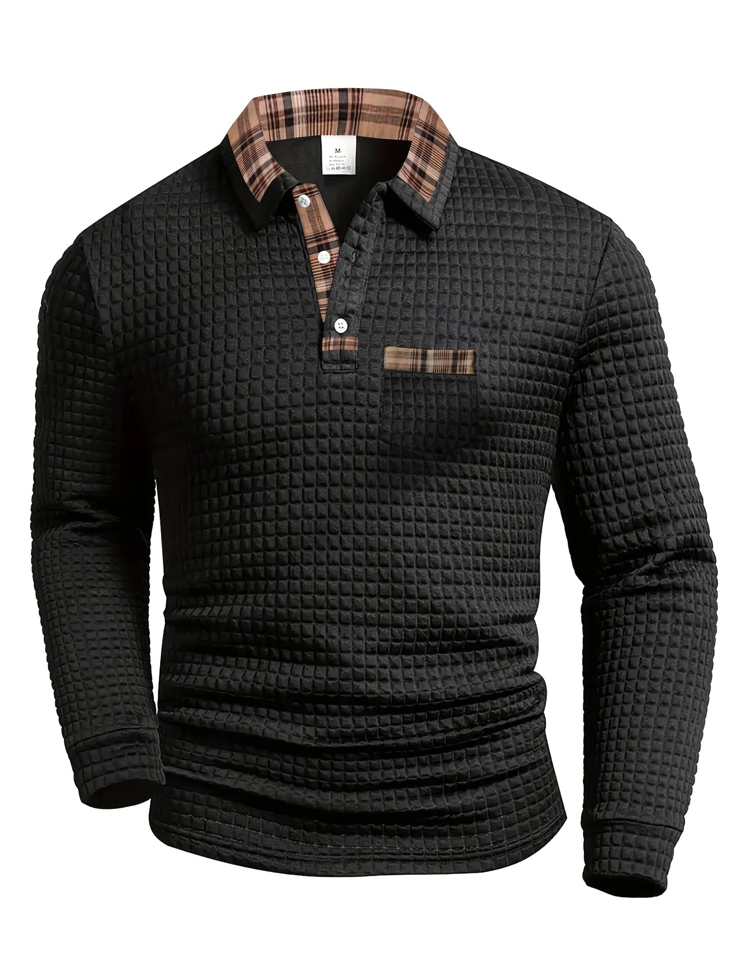 Torsten | Men's Polo Shirt with Check Pattern, Classic Check Polo Shirt | Bella Blue | Dark Blue