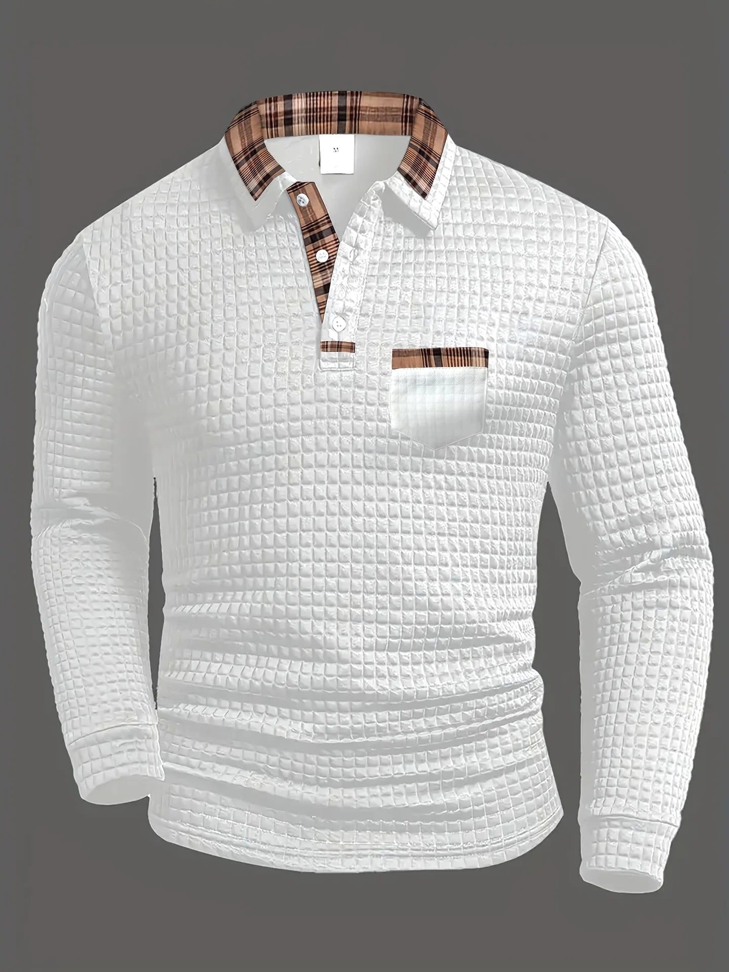 Torsten | Men's Polo Shirt with Check Pattern, Classic Check Polo Shirt | Bella Blue | Dark Blue