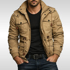 Trevor | Men's Insulated Winter Jacket, Practical Warmth Coat | Bella Blue | Khaki