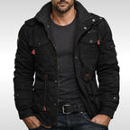 Trevor | Men's Insulated Winter Jacket, Practical Warmth Coat | Bella Blue | Black