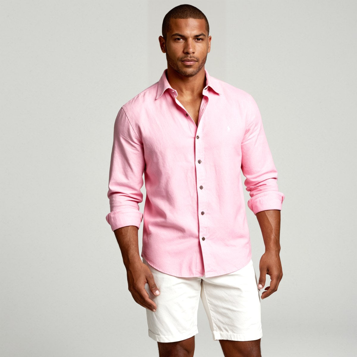 Trevor | Men's Long Sleeve Linen Shirt, Vintage Tailored Shirt | Bella Blue