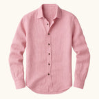 Trevor | Men's Long Sleeve Linen Shirt, Vintage Tailored Shirt | Bella Blue