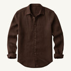 Trevor | Men's Long Sleeve Linen Shirt, Vintage Tailored Shirt | Bella Blue