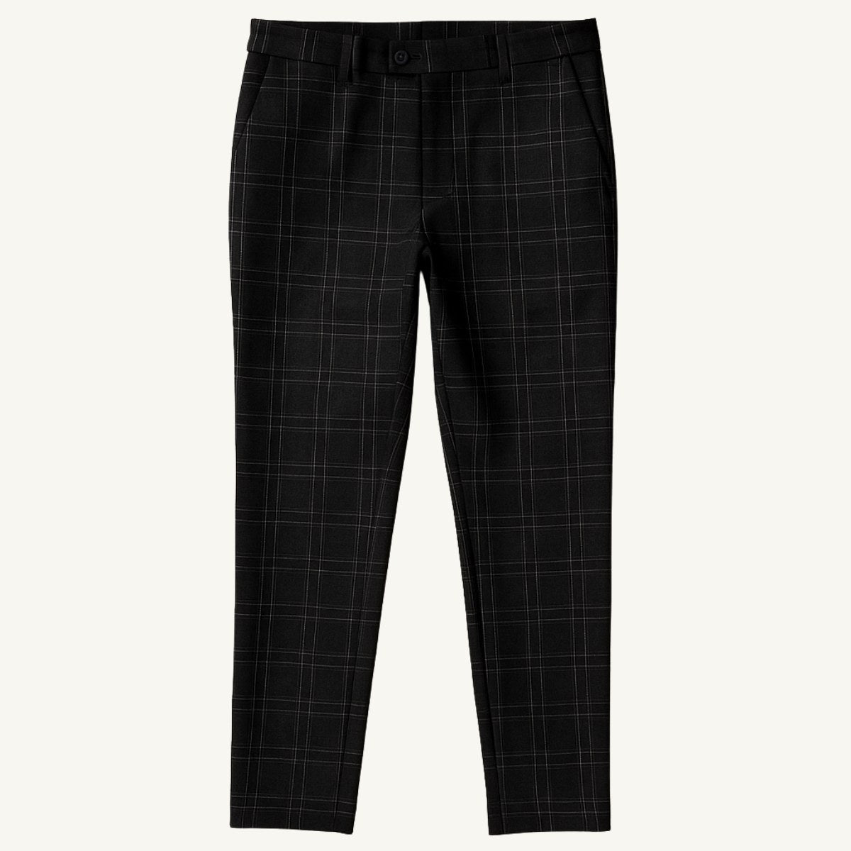 Tristan | Men's Checked Slim Fit Trousers, Smart Casual Trousers | Bella Blue | Black