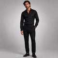Tristan | Men's Checked Slim Fit Trousers, Smart Casual Trousers | Bella Blue | Dark Gray