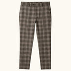 Tristan | Men's Checked Slim Fit Trousers, Smart Casual Trousers | Bella Blue | Khaki