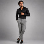 Tristan | Men's Checked Slim Fit Trousers, Smart Casual Trousers | Bella Blue