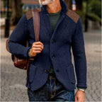 Tristan | Men's Knitted Cardigan, Warm Layering Cardigan | Bella Blue