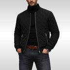 Tristan | Men's Quilted Jacket, Lightweight Autumn Coat | Bella Blue | Black