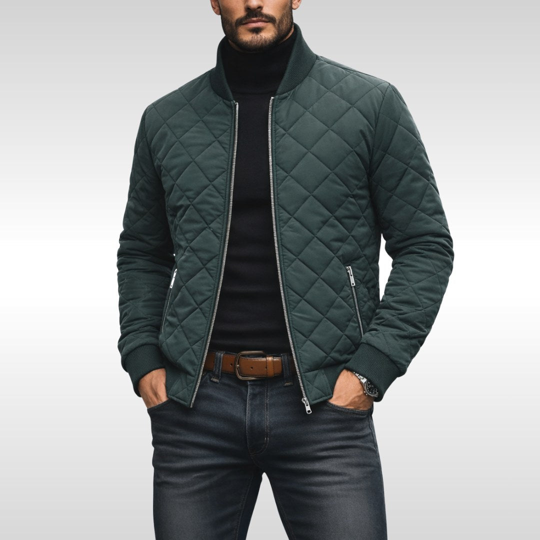 Tristan | Men's Quilted Jacket, Lightweight Autumn Coat | Bella Blue | Turquoise