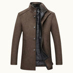 Tucker | Men's Wool Blend Tailored Trench Coat, Classic Formal Coat | Bella Blue