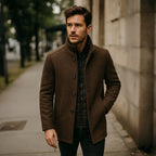 Tucker | Men's Wool Blend Tailored Trench Coat, Classic Formal Coat | Bella Blue