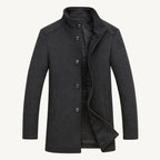 Tucker | Men's Wool Blend Tailored Trench Coat, Classic Formal Coat | Bella Blue