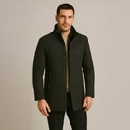 Tucker | Men's Wool Blend Tailored Trench Coat, Classic Formal Coat | Bella Blue