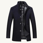 Tucker | Men's Wool Blend Tailored Trench Coat, Classic Formal Coat | Bella Blue