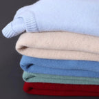 Tyler | Men's Cashmere-Blend Crew Neck Jumper, Classic Knitted Jumper | Bella Blue