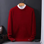 Tyler | Men's Cashmere-Blend Crew Neck Jumper, Classic Knitted Jumper | Bella Blue