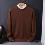 Tyler | Men's Cashmere-Blend Crew Neck Jumper, Classic Knitted Jumper | Bella Blue