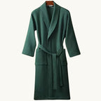 Tyler | Men's Cotton Waffle Lightweight Bathrobe, Spa Robe with Belt | Bella Blue