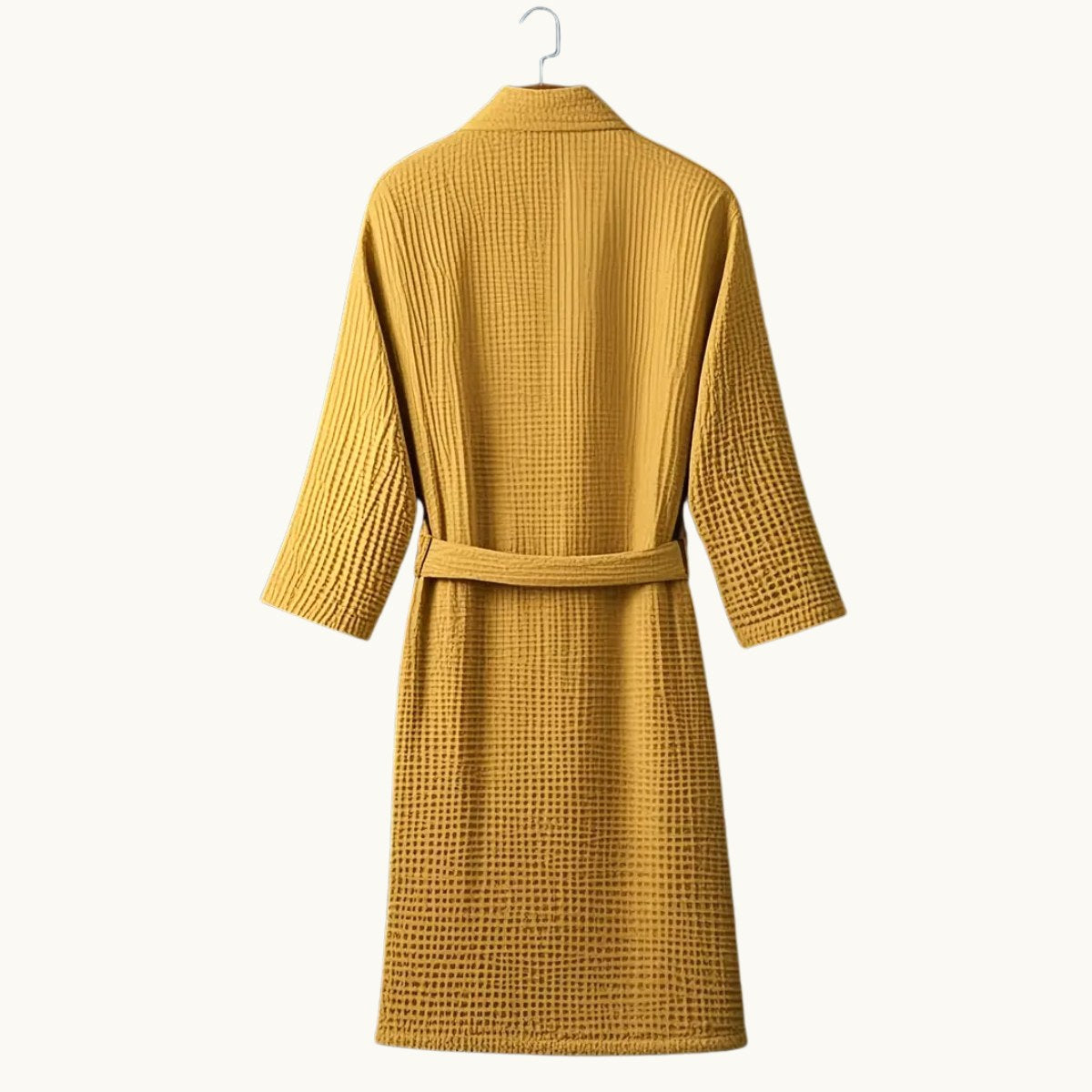 Tyler | Men's Cotton Waffle Lightweight Bathrobe, Spa Robe with Belt | Bella Blue