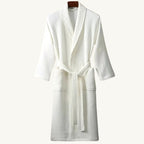 Tyler | Men's Cotton Waffle Lightweight Bathrobe, Spa Robe with Belt | Bella Blue