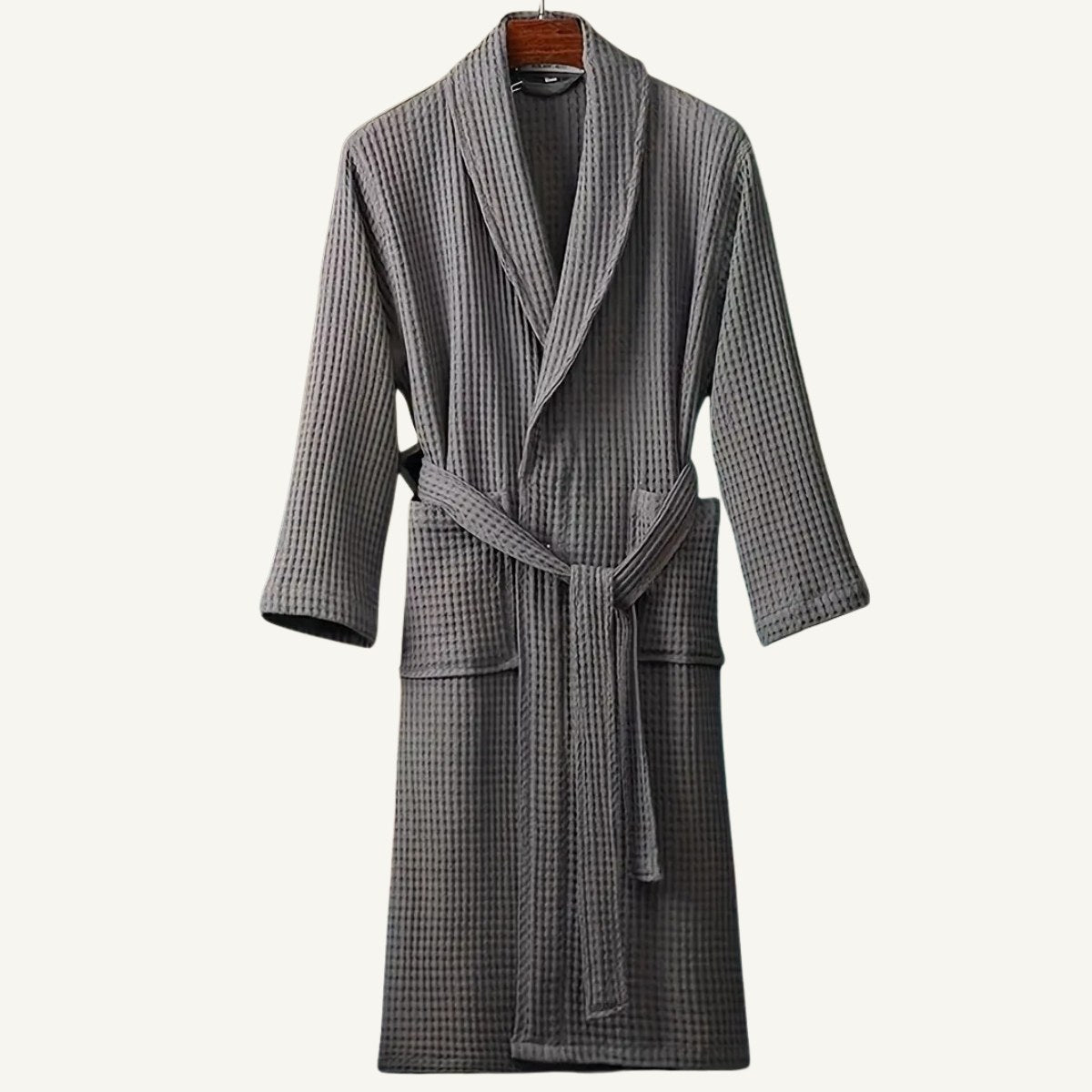 Tyler | Men's Cotton Waffle Lightweight Bathrobe, Spa Robe with Belt | Bella Blue