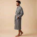 Tyler | Men's Cotton Waffle Lightweight Bathrobe, Spa Robe with Belt | Bella Blue