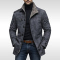 Tyler | Men's Fleece-Lined Coat, Warm Autumn Coat | Bella Blue | Grey