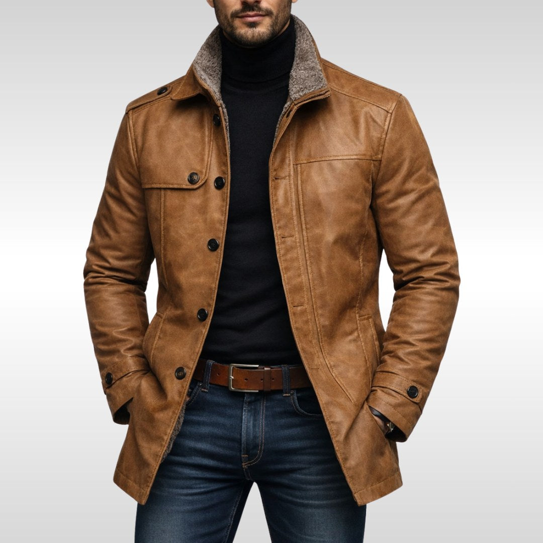 Tyler | Men's Fleece-Lined Coat, Warm Autumn Coat | Bella Blue