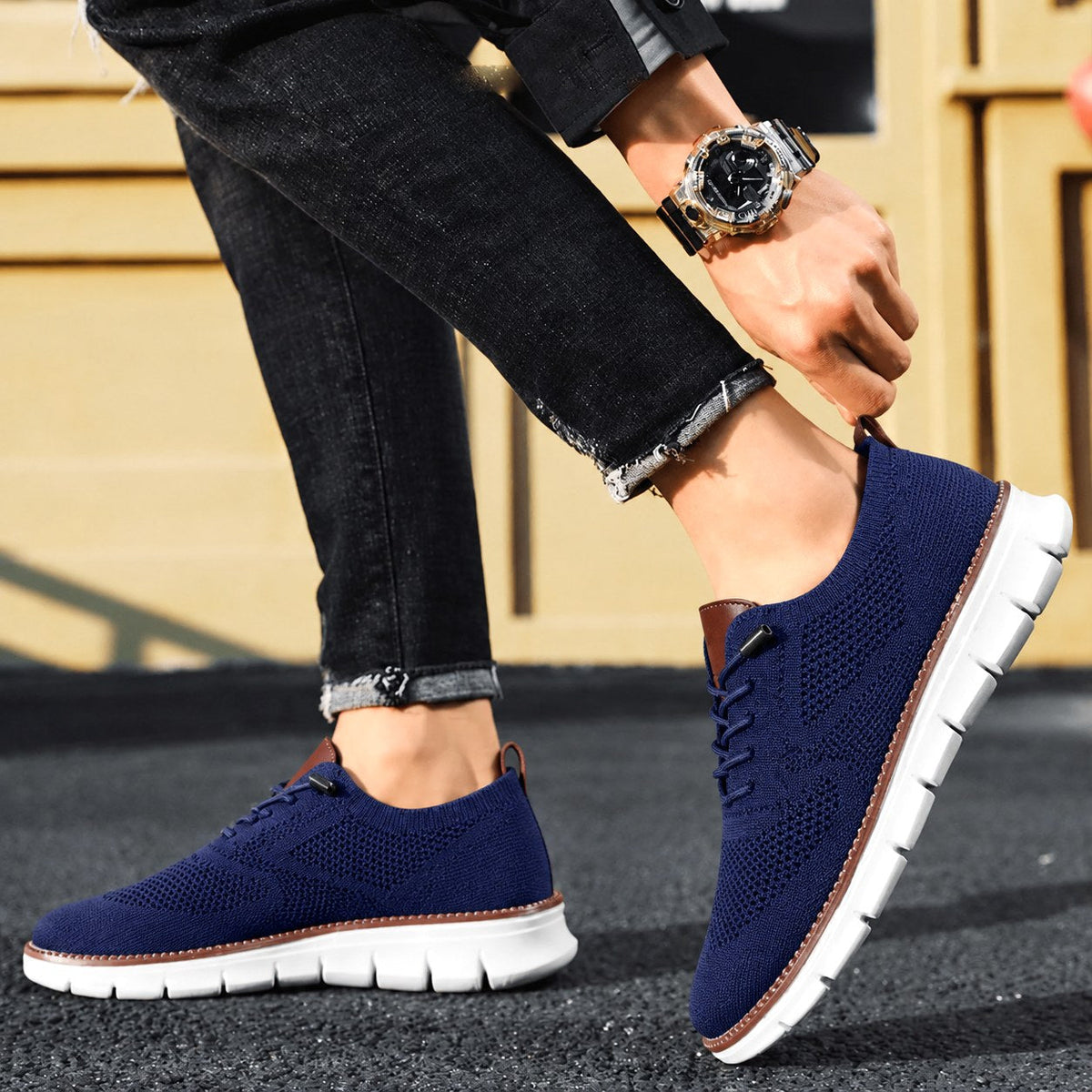 Ulrich | Men's Breathable Everyday Shoes, Comfort Shoes for Daily Use | Bella Blue | Green