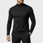 Uwe | Men's Turtleneck Jumper with Slim Fit, Elegant Autumn Jumper | Bella Blue | Black