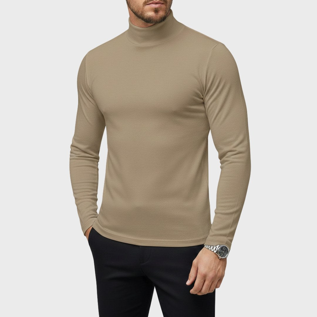 Uwe | Men's Turtleneck Jumper with Slim Fit, Elegant Autumn Jumper | Bella Blue | Black
