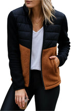 Valerie | Women's Lightweight Puffer Jacket, Fleece-Lined Autumn Coat | Bella Blue | Black