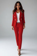 Valerie | Women's Tailored Blazer Suit, High-Waisted Trouser Suit | Bella Blue