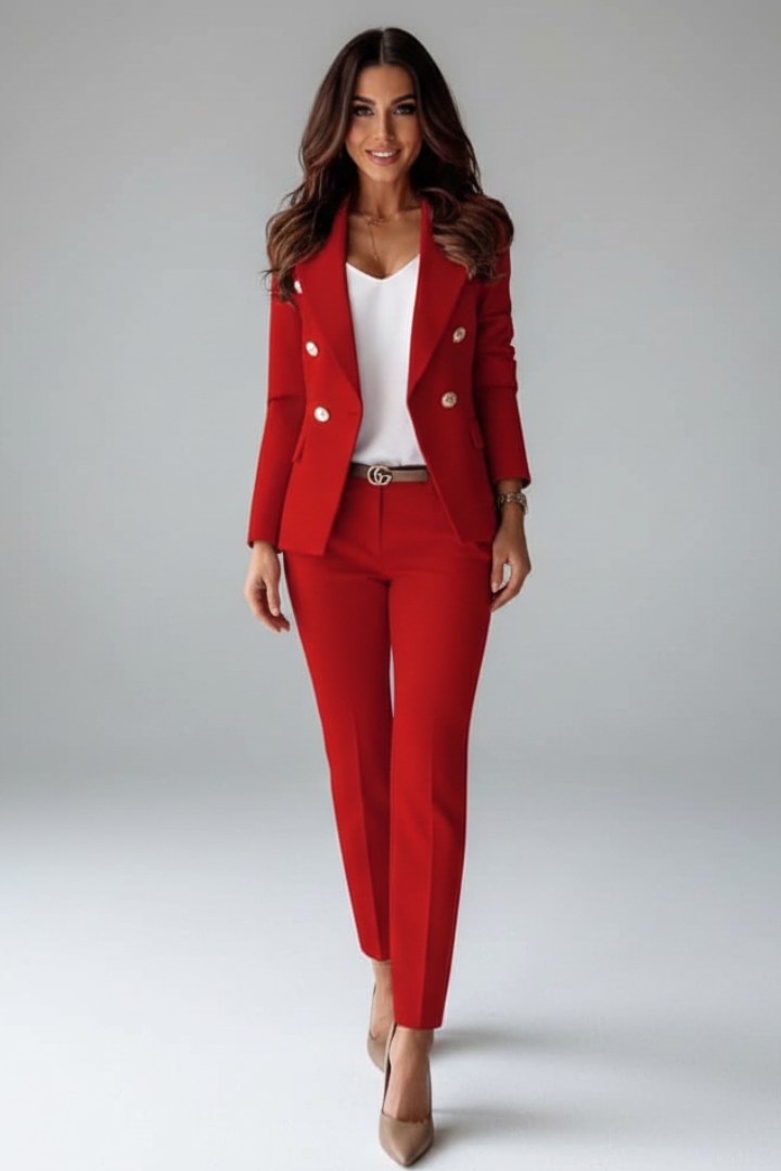 Valerie | Women's Tailored Blazer Suit, High-Waisted Trouser Suit | Bella Blue