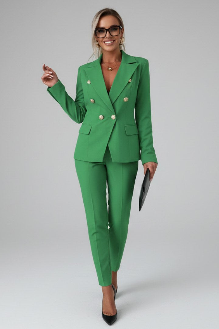 Valerie | Women's Tailored Blazer Suit, High-Waisted Trouser Suit | Bella Blue